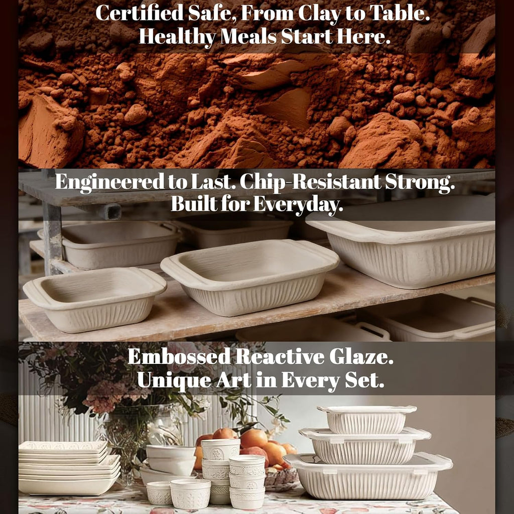 Casserole Dishes For Oven, Ceramic Dish, Large Lasagna Pan With Handles, Pan Casserole Dish, Rectangular Bakeware