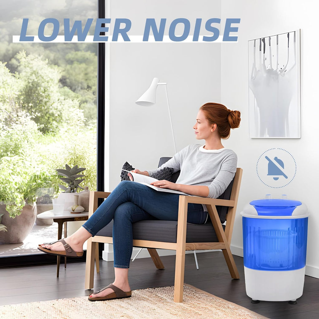 Mini Spin Dryer Portable Washing Machine, Compact Laundry for Home, Apartment, RV, Blue