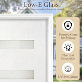 36" x 80" Fiberglass Entry Door with 4-Lite Frosted Glass - White, Right Hand Inswing, 4-9/16" Vinyl Frame