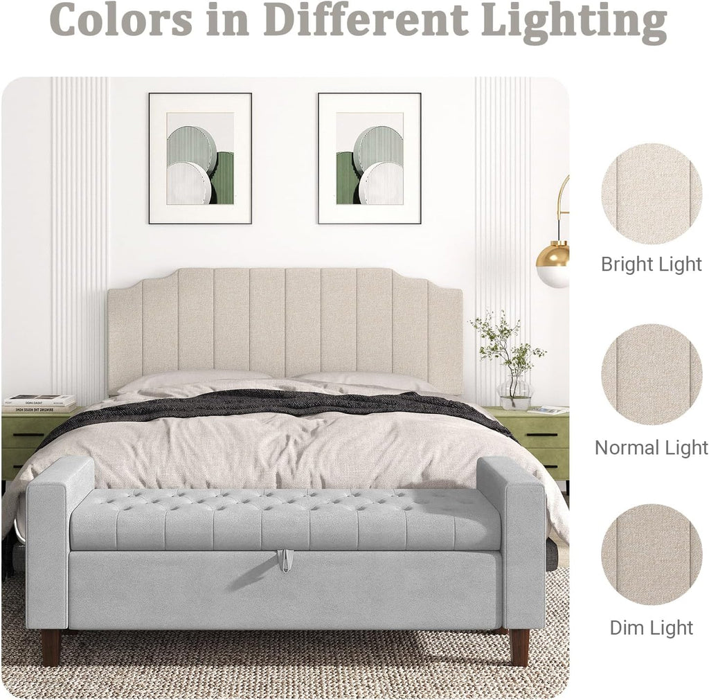 King Headboard Only, Linen Wall Mounted Headboard King for Adjustable Bed Modern Upholstered Head Board Easy