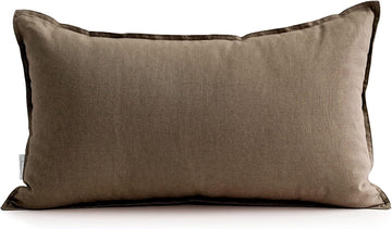 Cotton Linen Decorative 12"x20" Lumbar Throw Pillow Case Cushion Cover with Twin Needles Stitch on Edge,for Wedding/Party/Gift/Car (30 x 50cm), Khaki