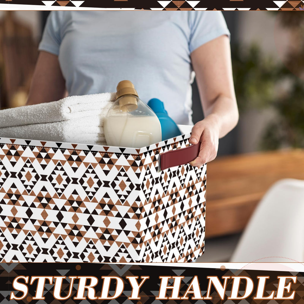 3 Pack Western Aztec Geometric Storage Bins Boho Rustic Laundry Basket
