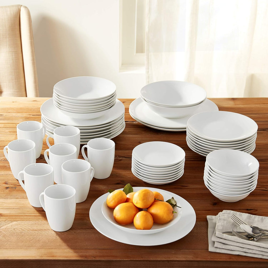 52 Pc Coupe Dinnerware Set, Service for 8, White,SM-5200-CP-W