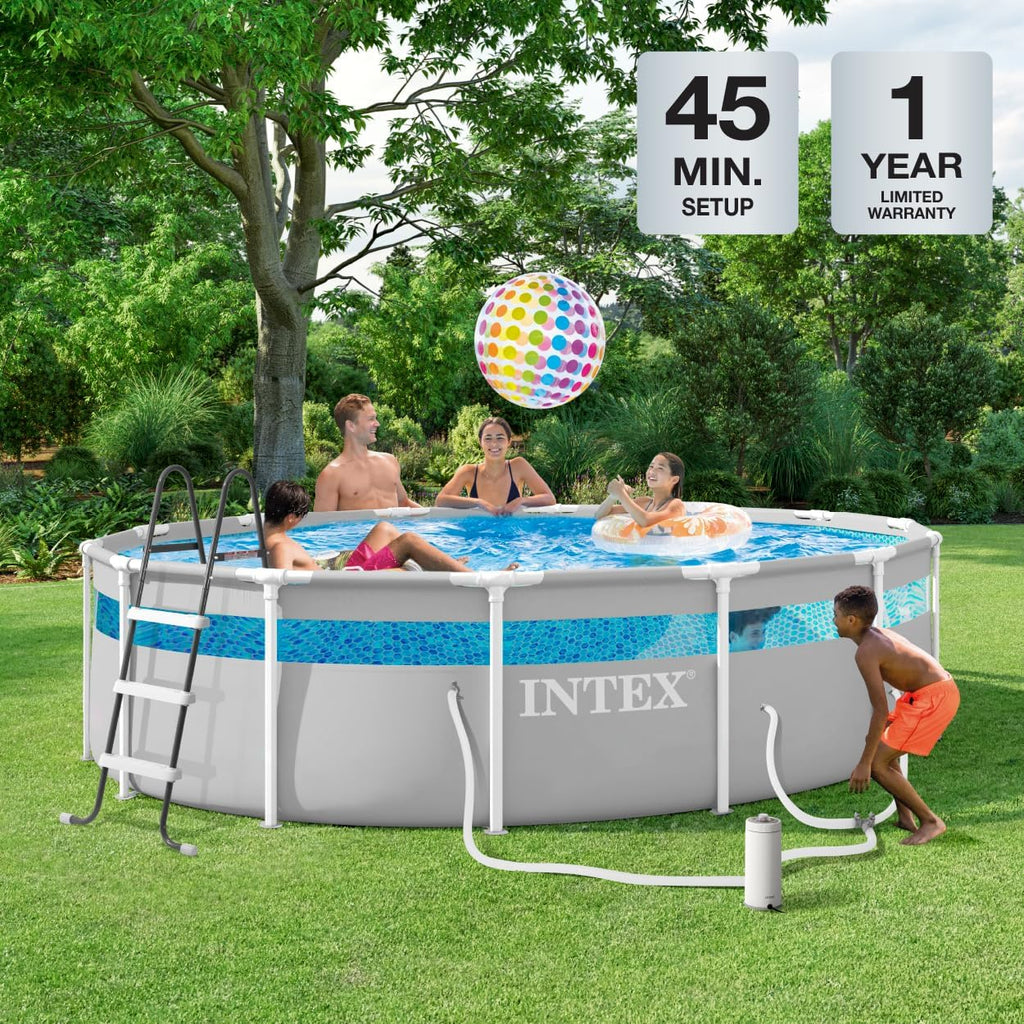 26721MZ 14ft x 42in Prism Frame Clearview Premium Above Ground Pool Set: Includes 1000 GPH Krystal Clear Cartridge