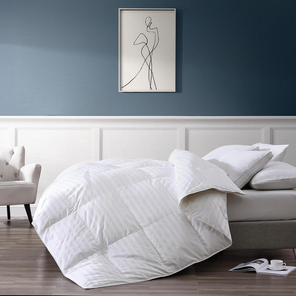 Luxury White Down Comforter Queen, 600 Fill Power All Season Down Duvet Insert Queen