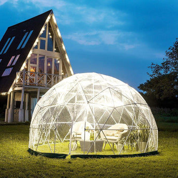 Garden Dome 12FT Clear Tent Outdoor for Garden, Weather Proof Pod Camping Patio Tent for Backyard Canopy Gazebos