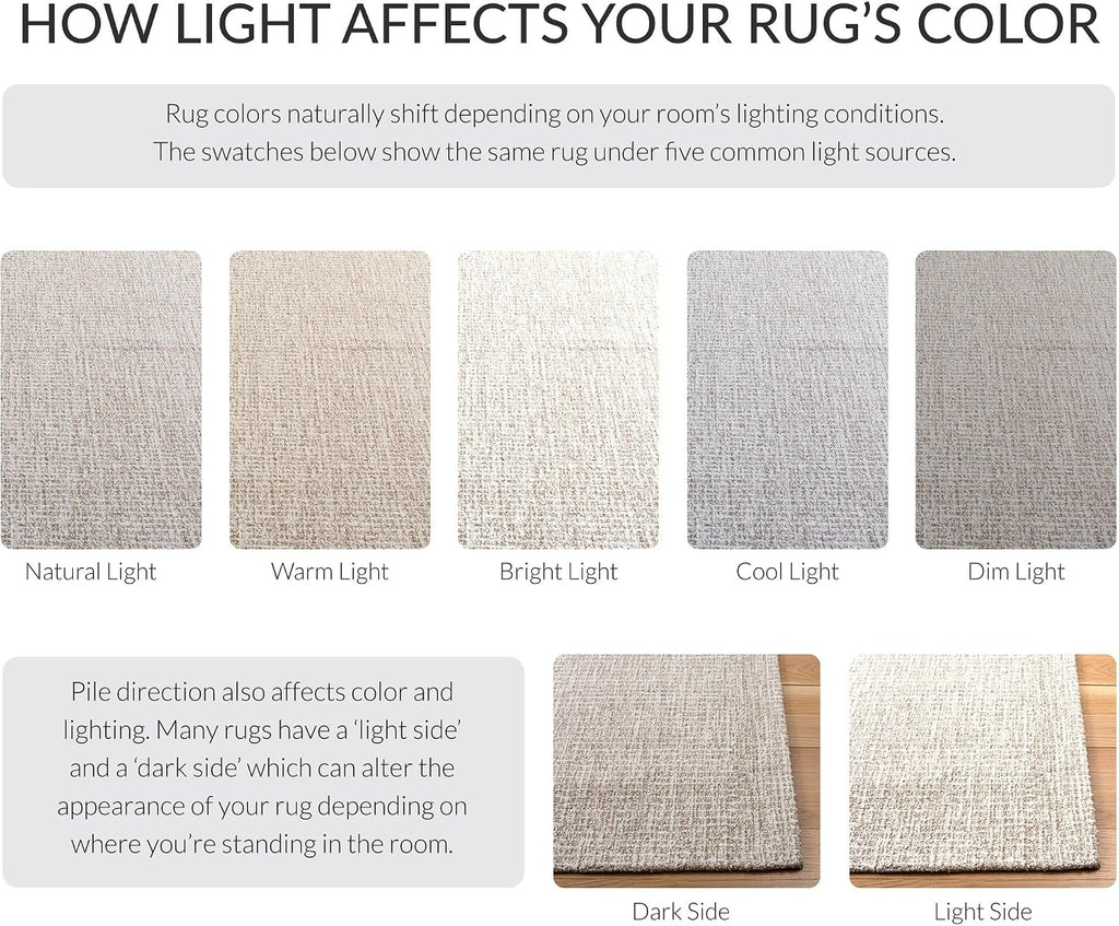 Abstract Area Rug 11x15, Wool Handmade Ivory & Grey ABT468G