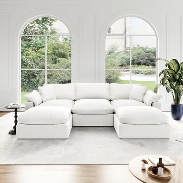 Cloud Modular Sectional Sofa, Oversized Convertible Modular Cloud Couch, Down Feather Filled Sectional Sofa Comfy Upholstered Deep Seat Couches for Living Room, Sofa Covers Washable & Replaceable