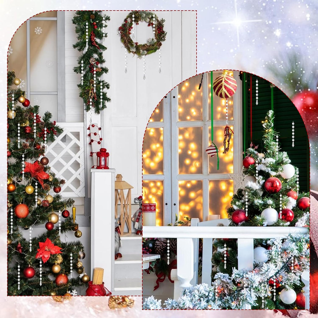 100 Pcs Acrylic Hanging Crystals for Centerpieces Chandelier Clear Crystal Garland Strands Ornament Acrylic Clear