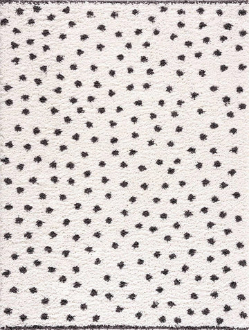 Chablis Living Room, Bedroom Area Rug - Polka Dot Dalmatian Abstract - Contemporary Modern Minimalist Scandinavian