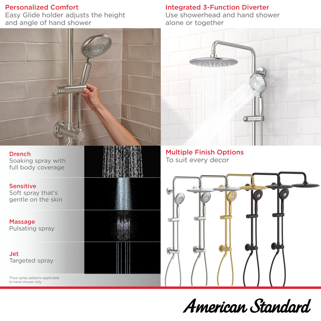 24" Spectra Versa Shower System, Rain Head,Brushed Nickel