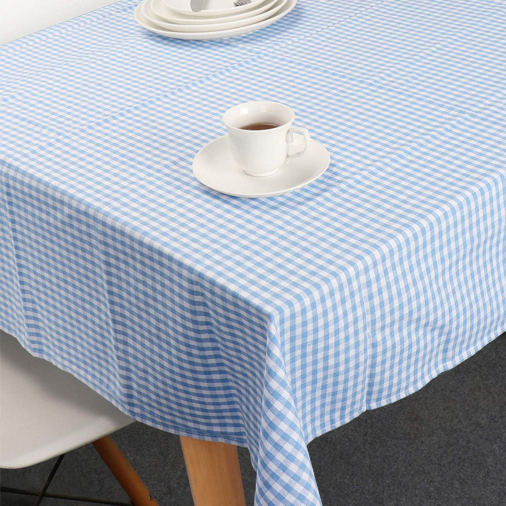 Vintage Cotton Tablecloths, Rectangle Table Covers Pure Cotton Gingham Tablecloths Oversized Christm