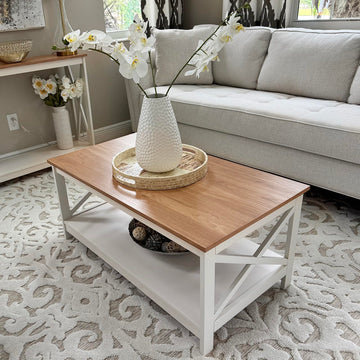 White Coffee Table, Farmhouse Center Table