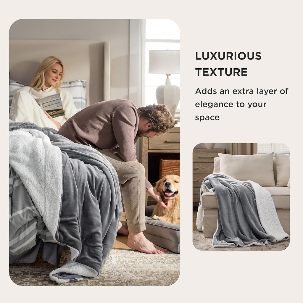 GentleSoft Fleece Throw Blanket, Non-Heated, Thick & Warm Cozy Blanket for Winter, Soft Fuzzy Plush Throw Gifts for