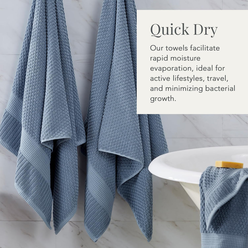 100% Cotton 2-Pack Oversized Bath Towel Set | Flint | Quick-Dry | Two Oversized 35" x 70" Bath Towels / Bath Sheets |