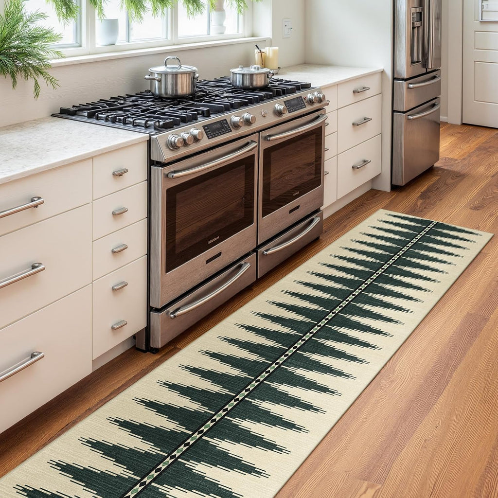 Modern Washable Rug Runner for Hallway, Soft Kitchen Runner 2.5x10 Ultra-Thin Non Slip Runner Rug, N