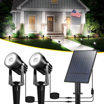 Solar Spot Lights Outdoor, Dual Head Solar Spotlights, Cool White