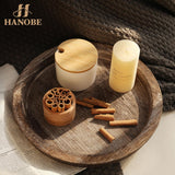 Candle Plate Holder Tray: Round Wood Decorative Candle Plate - Rustic Farmhouse CoffeeTable Decor