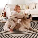 Rainbow Easy Jute Rug 5x7 Large Washable Area Rug