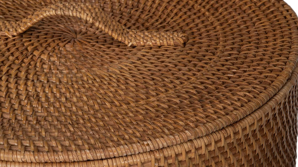 Loma Round Rattan Hamper & Laundry Basket with Lid - Stylish Storage Decor Wicker, Storage Hamper - Organizer &