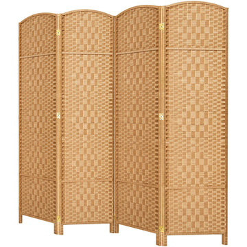 Room Divider Panel, 4 Panel Partition Room Dividers, Light Beige