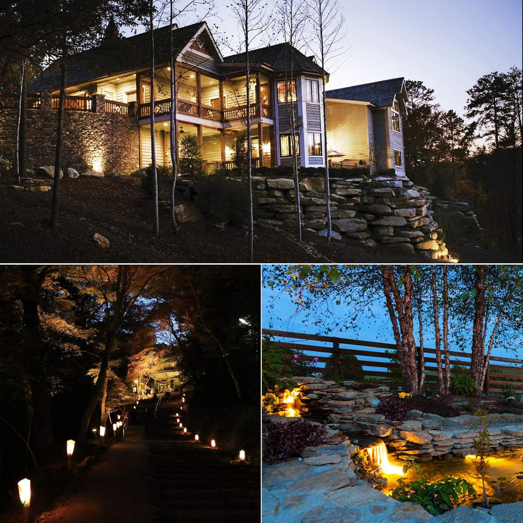 Landscape Lighting 12V 5W LED Landscape Spotlight Cast-Aluminum Waterproof Outdoor Low Voltage 450 Lumen Warm White