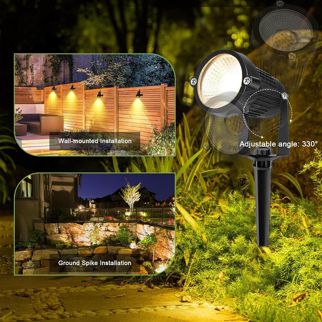 Low Voltage Landscape Lighting, 12V LED Lamps Outdoor Landscape Spotlights Outside Graden Pathway Lights, Plug in