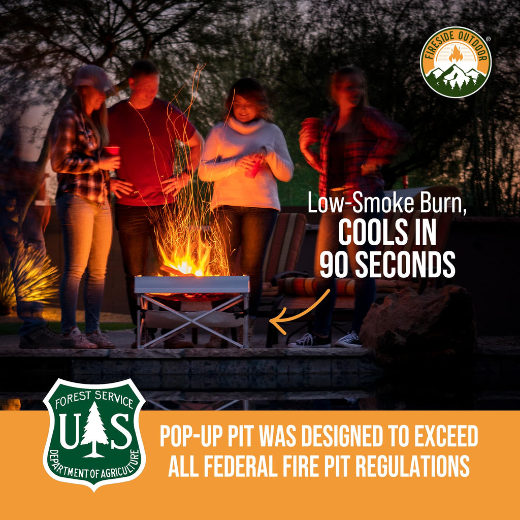 Portable Fire Pit for Camping, Portable Fire Pit Grill for Backyard, Outdoor Firepit with Heat Protect, Camping