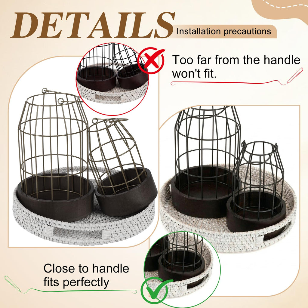 Rustic Farmhouse Lantern Decor Set of 5, Large, Black, Brown