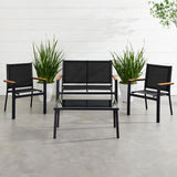 Best Choice Products 4-Piece Outdoor Textilene Patio Conversation Set, Backyard Furniture w/Loveseat, Coffee Table
