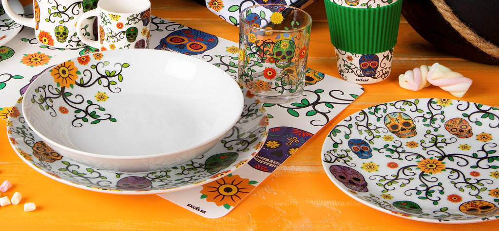 Calavera Dinner Set 18 Pieces, Porcelain