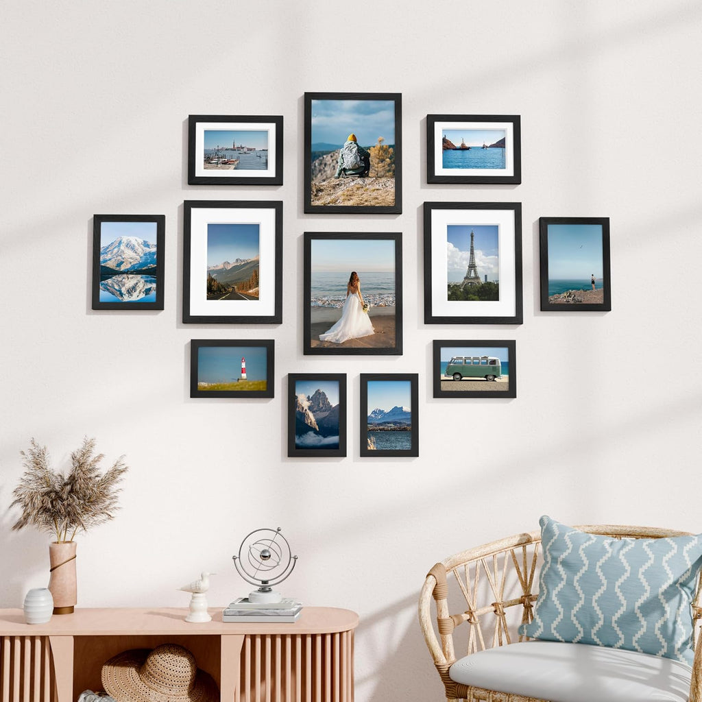 12 Pack Picture Frames Collage Wall Decor, Black - Set of 12