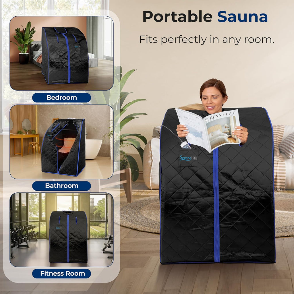 Compact & Portable Infrared Steam Sauna, Personal Spa Style Sauna for at-Home Relaxation and Rejuvenation