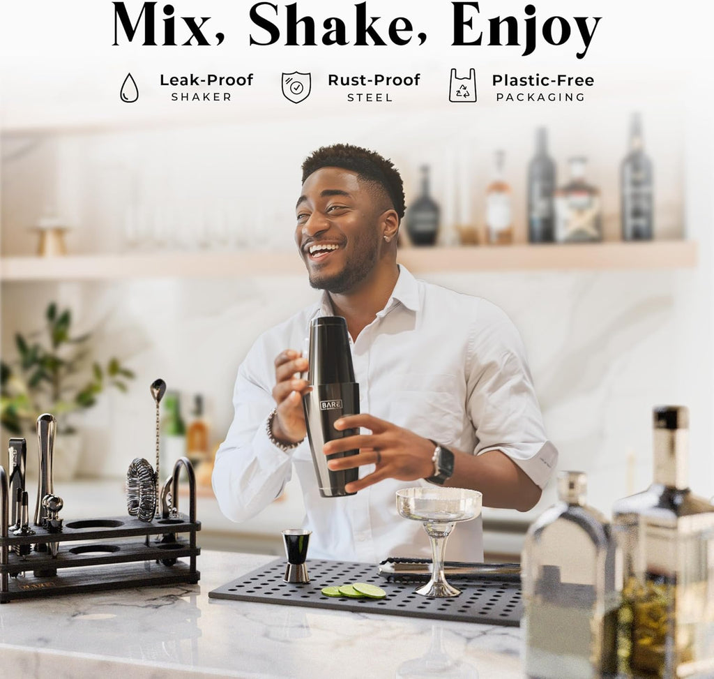 Mixology Bartender Kit Bar Set | 14-Piece Cocktail Shaker Set | Martini Barware Mixing Tools Bartending | 35 Recipe - Set of 14