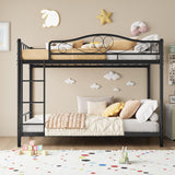 Bunk Bed Twin Over Twin with Ladder & Full Safety Guardrail