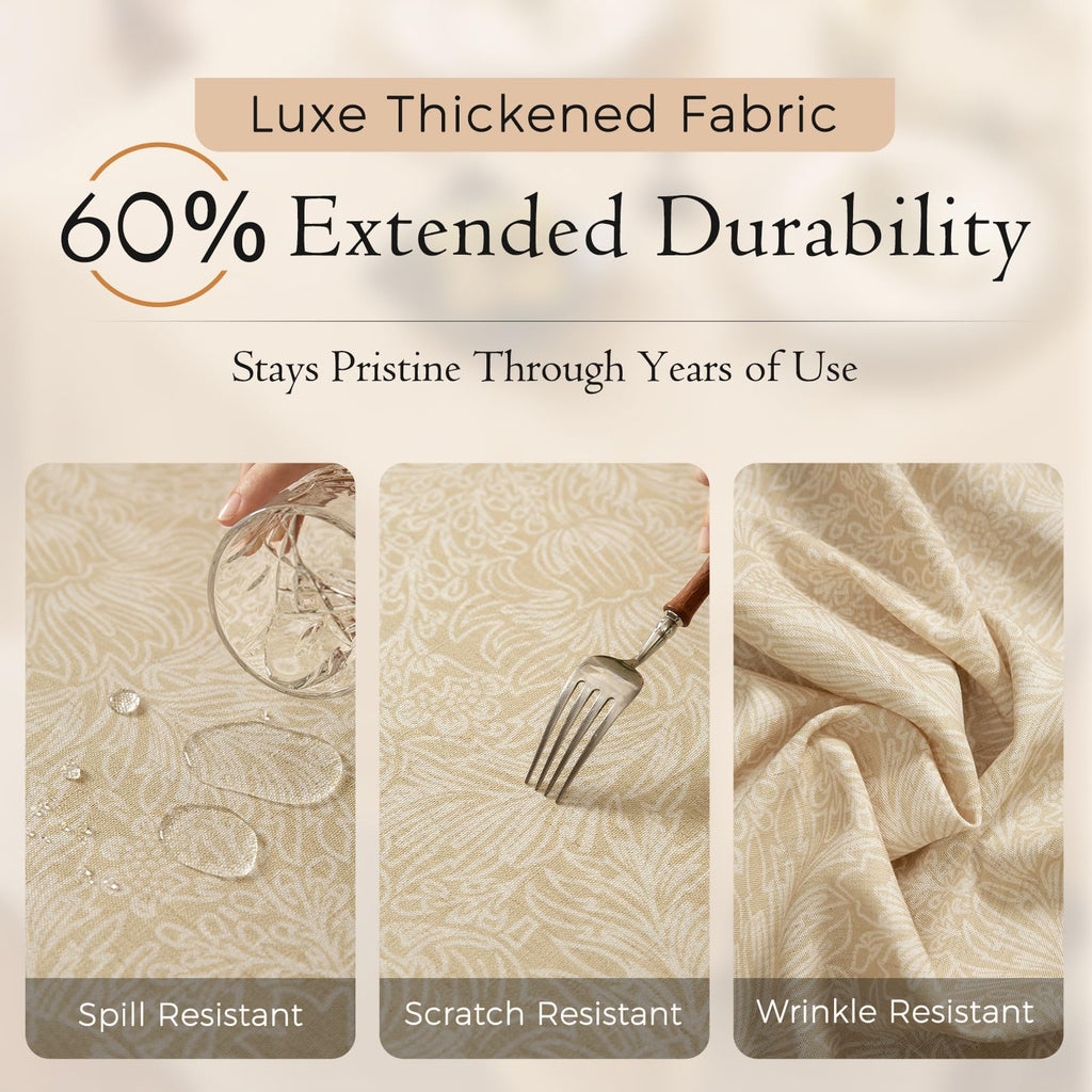 Designer Linen Tablecloth Rectangular, 67" x 118", Acanthus