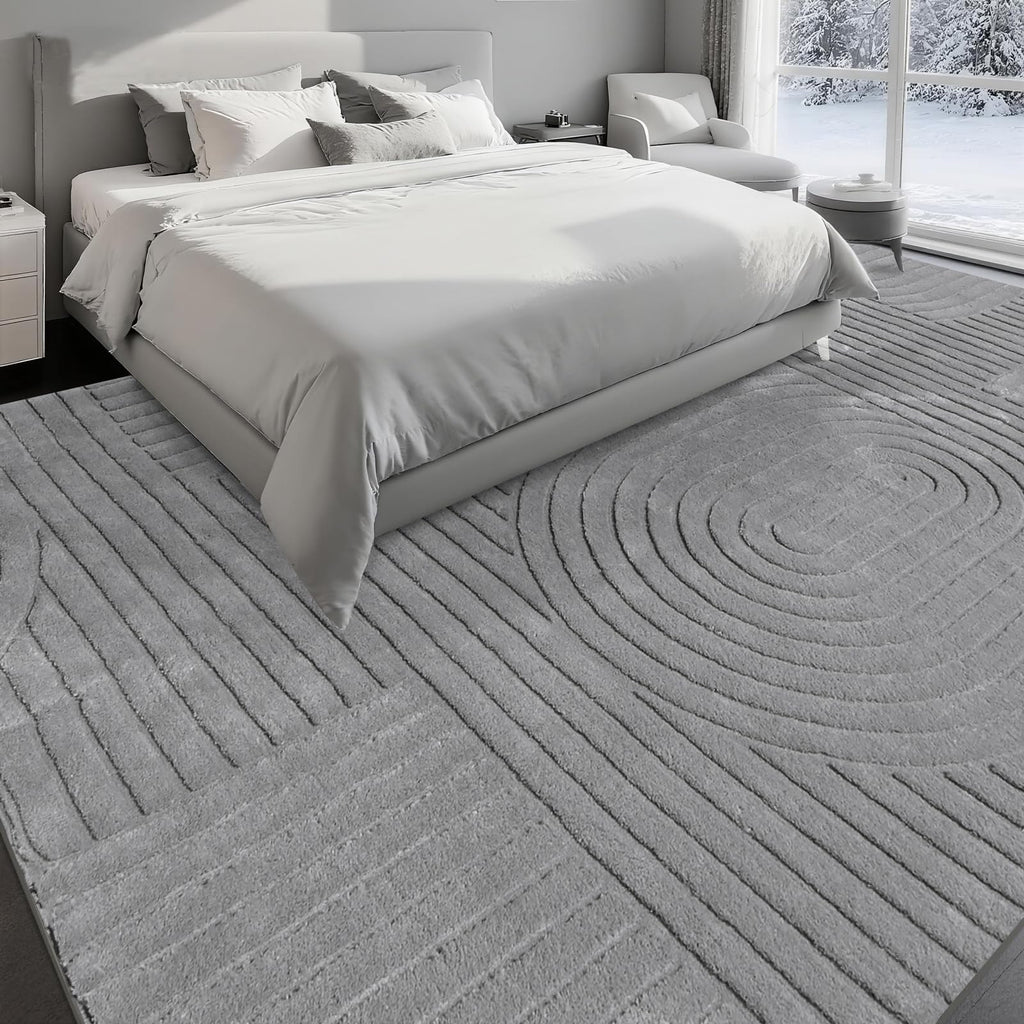 Grey Solid Area Rug, Large Washable Soft Rugs