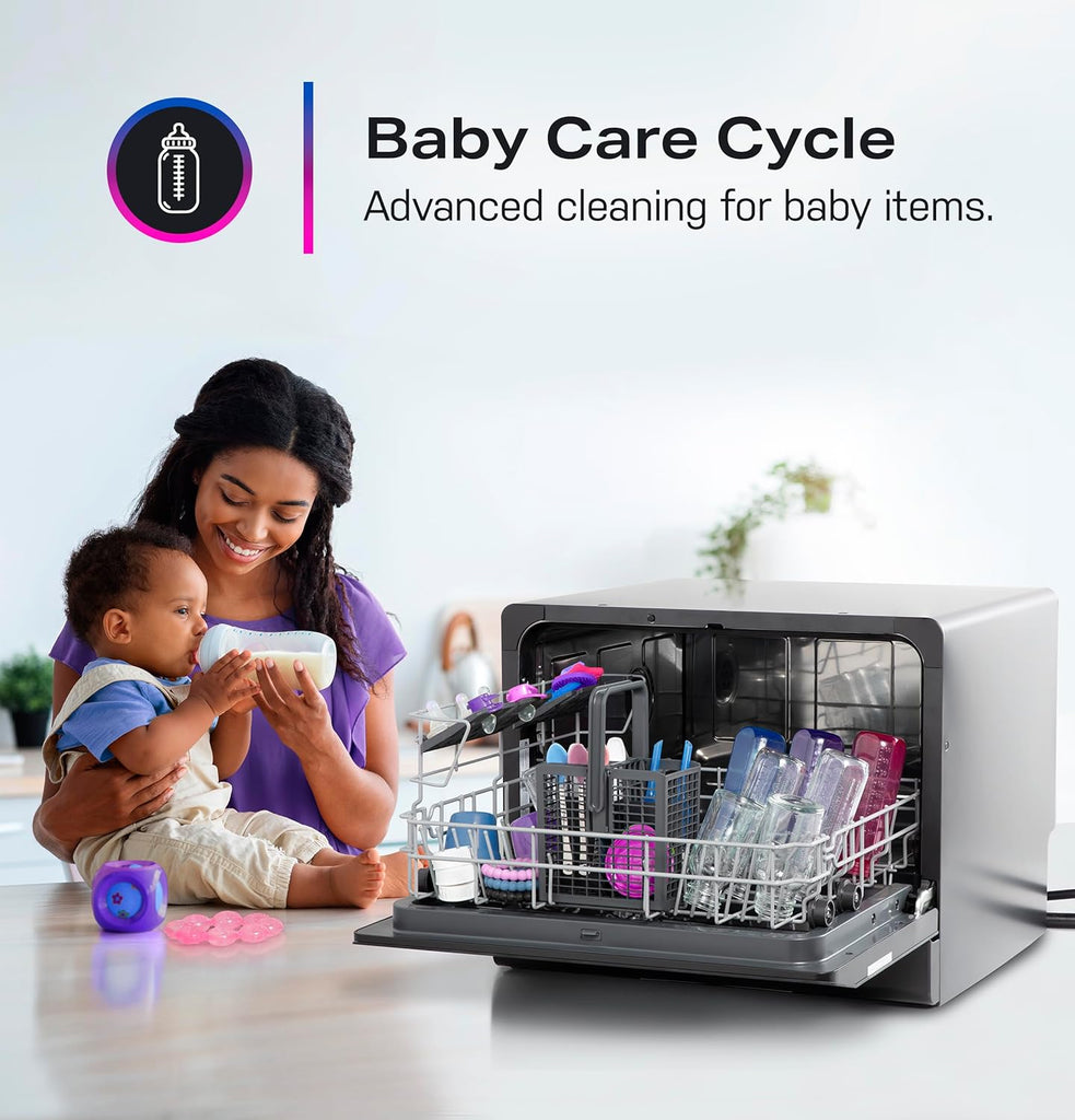 Countertop Dishwasher, 6 place settings, 6 wash cycles, WiFi Connected, with Built-In Capabilities