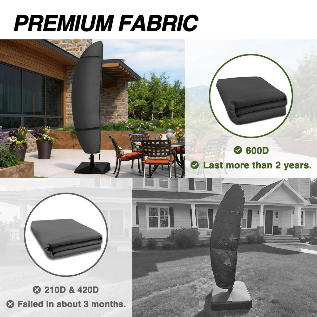 Patio Offset 7.5-11.5 Feet, Black