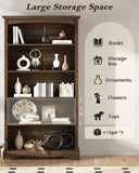 5-Tier Wooden Bookshelf, 31.5" W x 65" H ×9.9" D Bookshelf with Storage