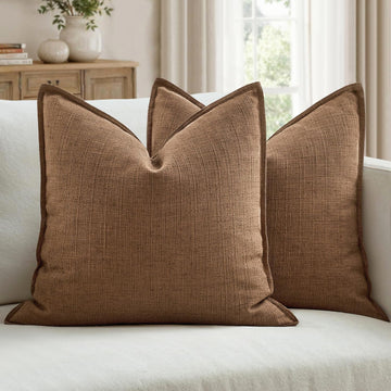 Thick Textured Euro Sham Throw Pillow Covers 26x26 Inch Brown Sugar