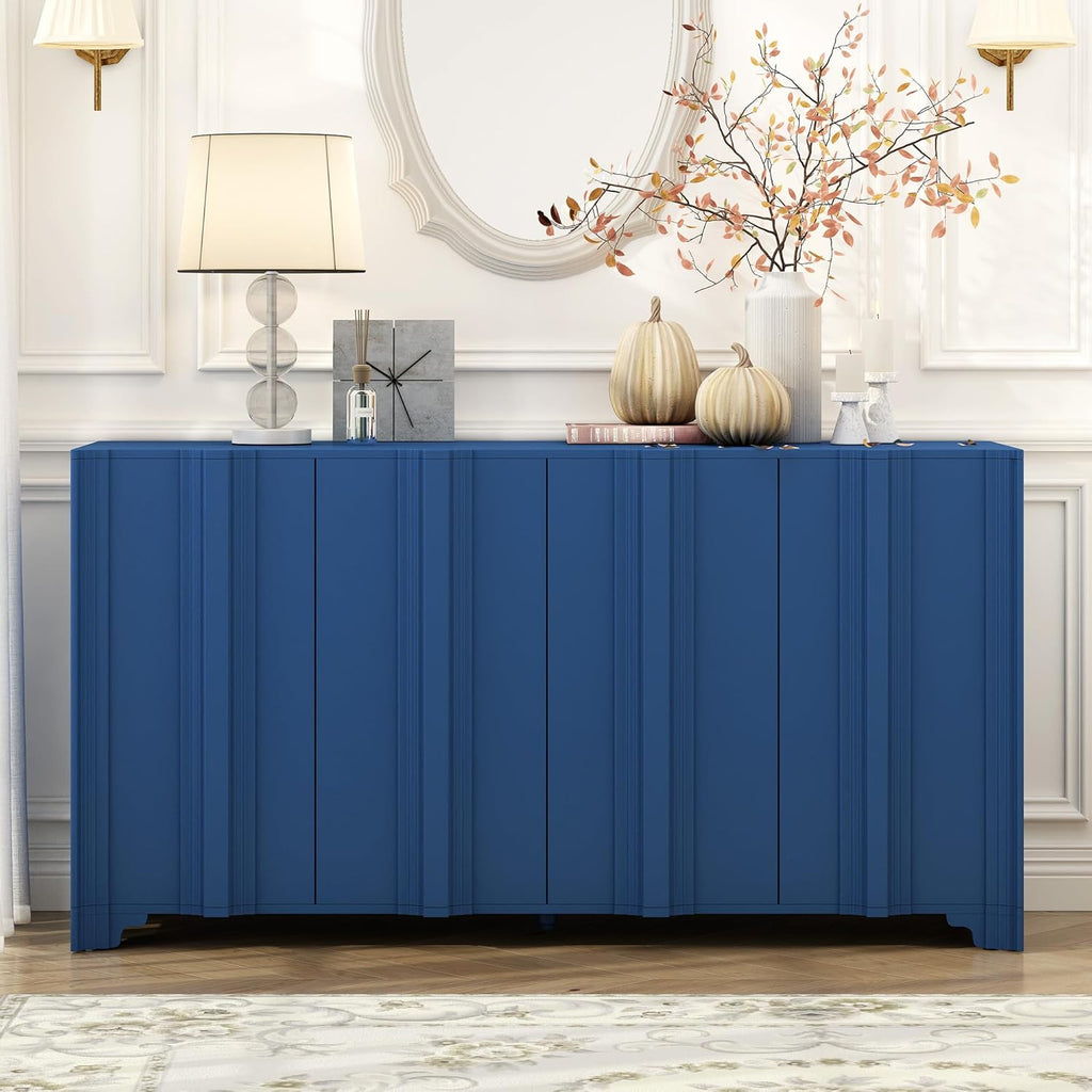 59.7" Modern Buffet Cabinet with 4 Linear Doors
