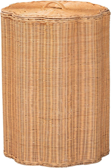Danilo Natural Rattan Laundry Hamper - Handwoven Wicker Storage Basket for Laundry Room, Bathroom, or Bedroom