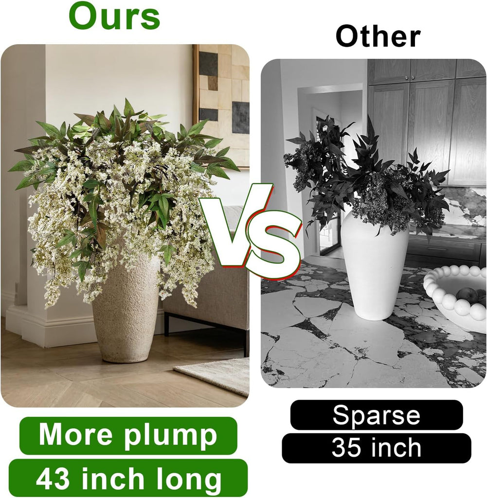 43 Inch Artificial Nandina Berry Stems for Vase, Realistic Faux Berry Spray Faux Fall Branches with Stems for Table