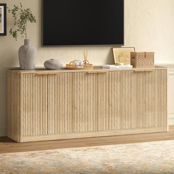 67" Oak Fluted TV Stand for TVs up to 75"