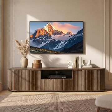 70" Fluted TV Stands for Living Room for TVs Up to 80", Mid Century Modern Entertainment Center with Drawers, TV