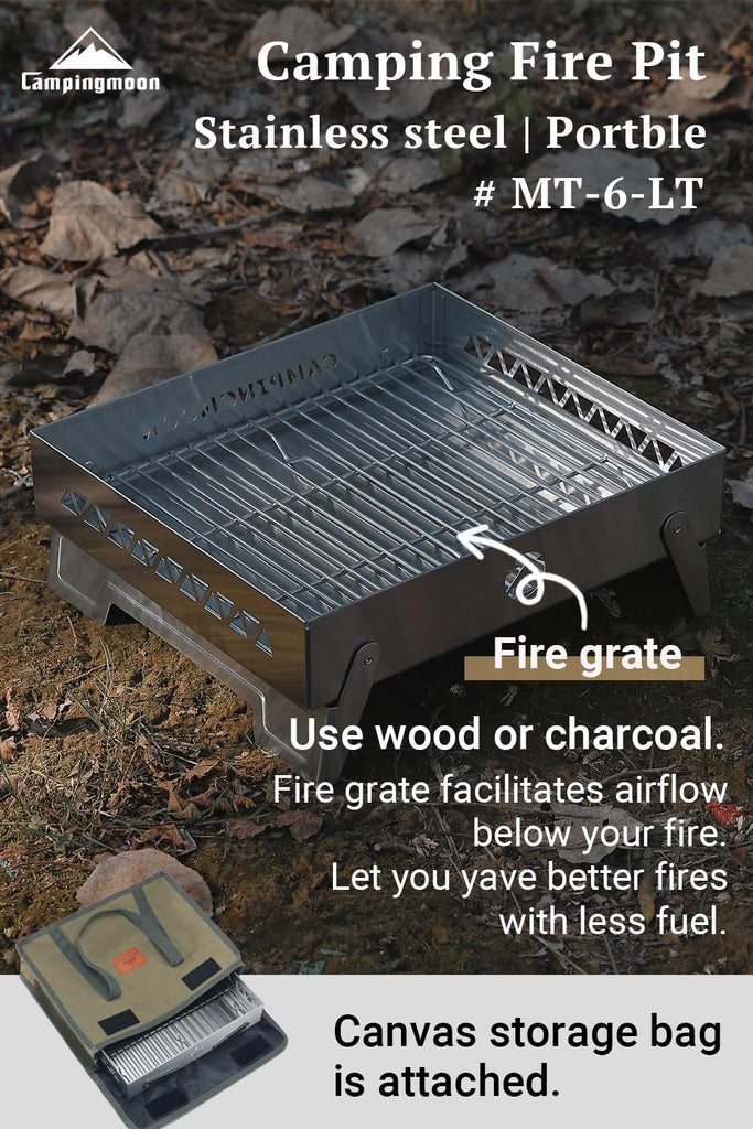 Portable Fire Pit 12 Inch Stainless Steel Campfire Base