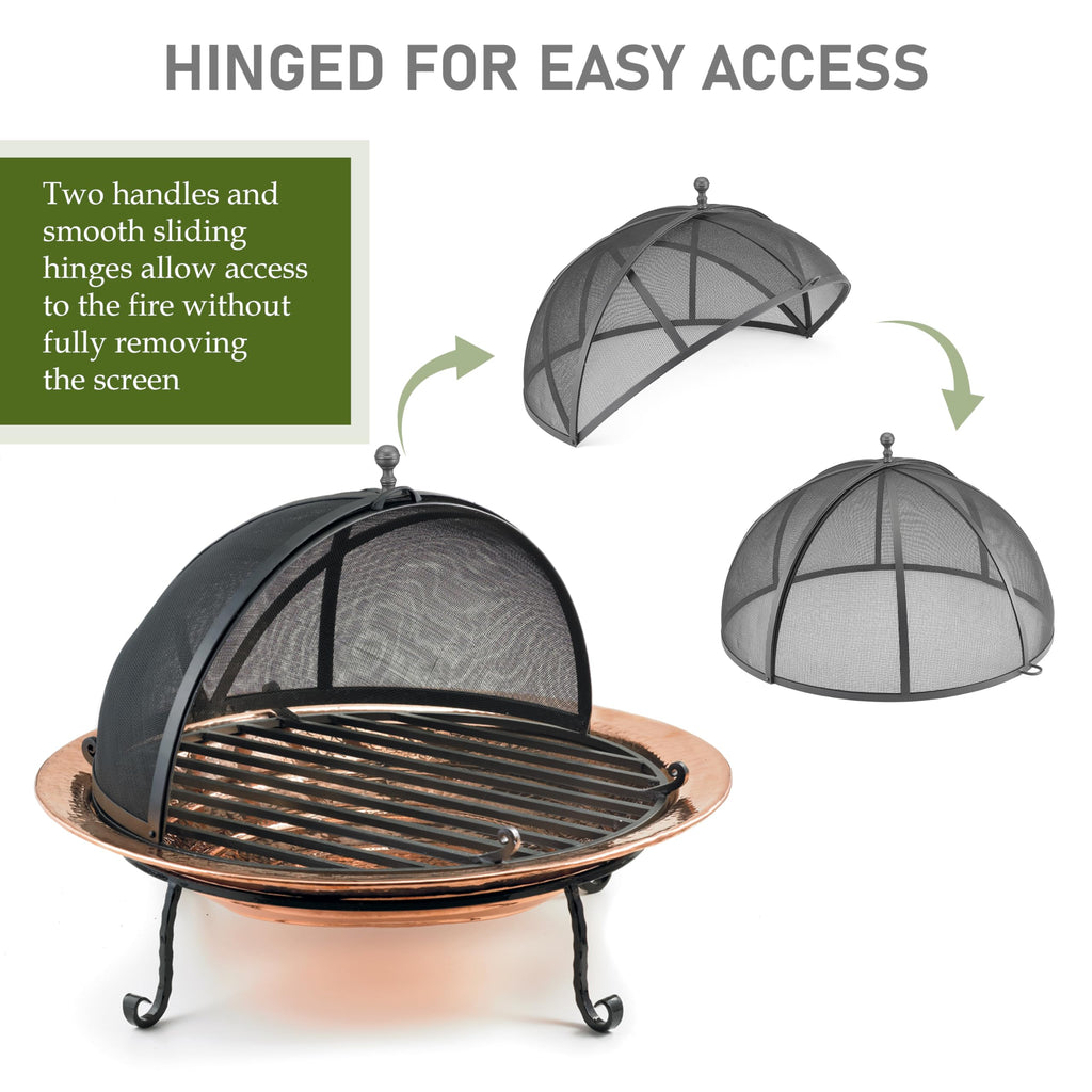 Fire Pit Spark Screen Hinged for Easy Access (36 inch)