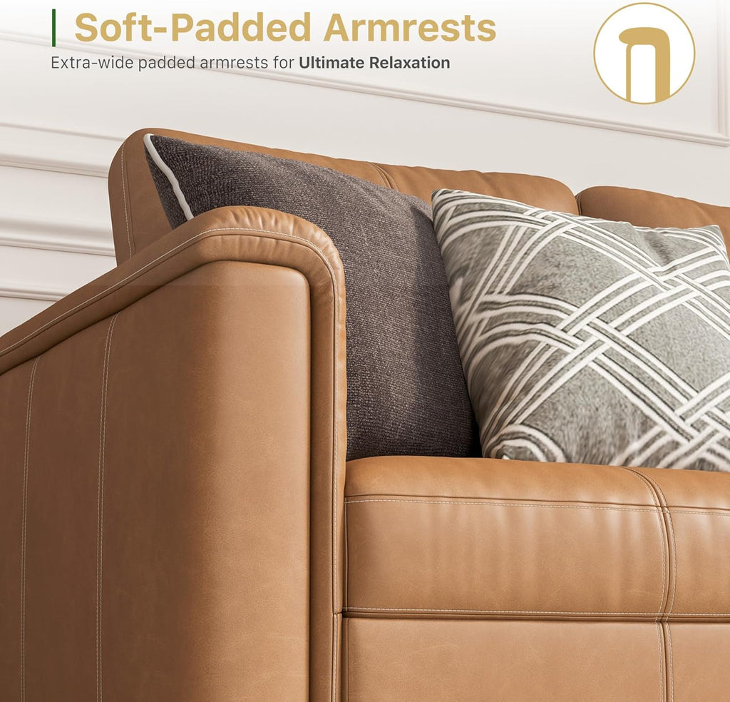 Modern Lounge Chair — Brown Faux Leather