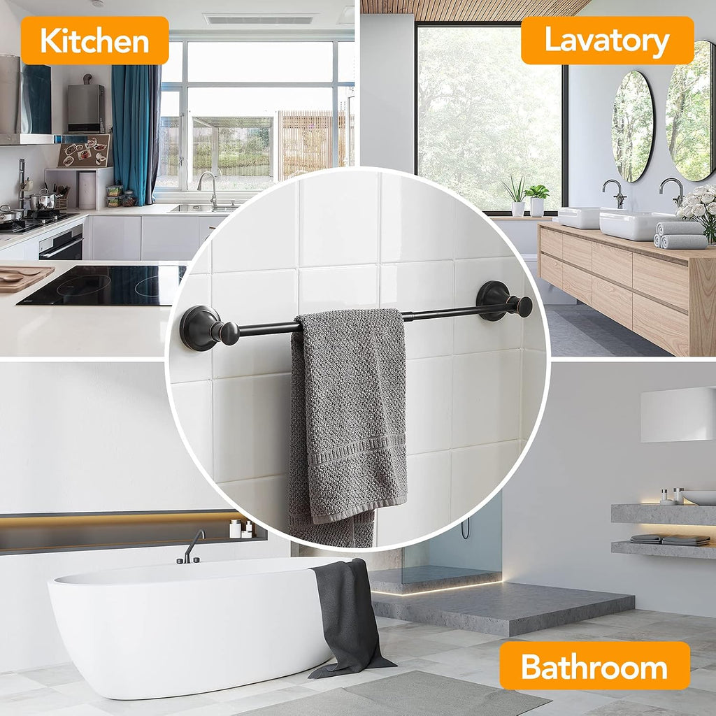 Towel Racks Wall Mounted Bath Towel Bar Oil Rubbed Bronze | Adjustable 16-26 In, Wall Mounted Towel Holder, Stainless